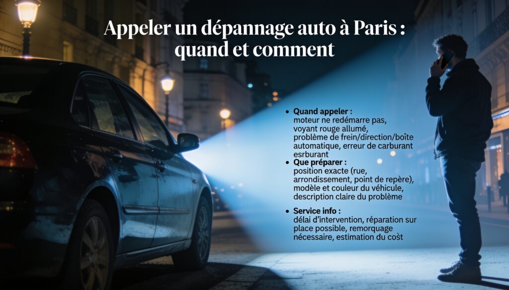3. Appeler un dépannage auto à Paris : quand et comment